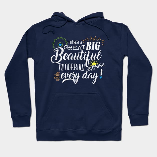 Great Big Beautiful Tomorrow distressed style Carousel of Progress by Kelly Design Company Hoodie by KellyDesignCompany